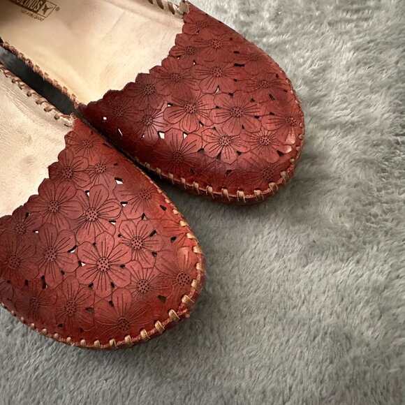 Pikolinos Puerto Vallarta Closed Toe Sandals Shoes Red Leather 41 US 10.5 11 - Picture 5 of 8